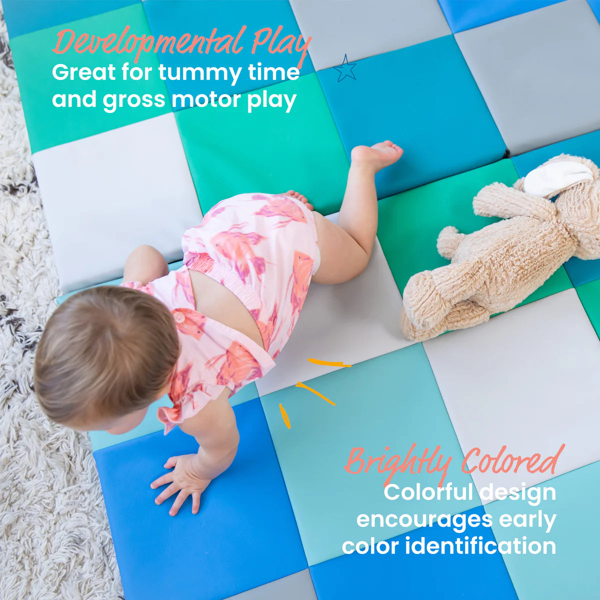 SoftZone Patchwork Folding Activity Mat 亮彩摺疊遊戲墊 L254 X W147.3 X T2.54cm