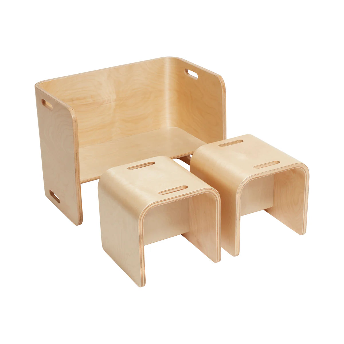 ECR4Kids Premium Bentwood Multipurpose Table and Chair Set, Kids Furniture, Natural, 3-Piece 高級彎木多功能桌椅組，兒童家具，自然色，3件裝