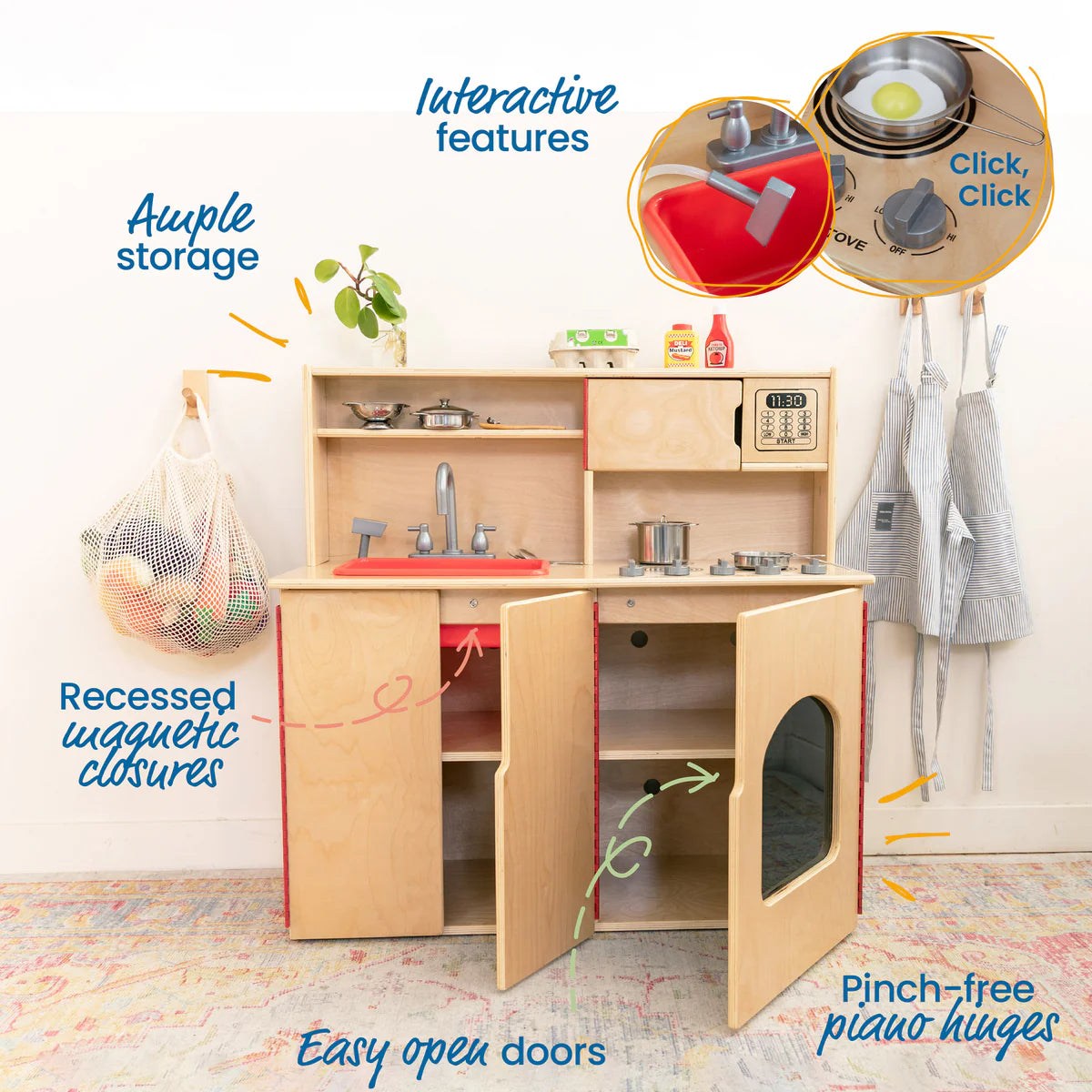 ECR4Kids 4-in-1  Play Kitchen Wooden 4合1 實木廚房玩具組合