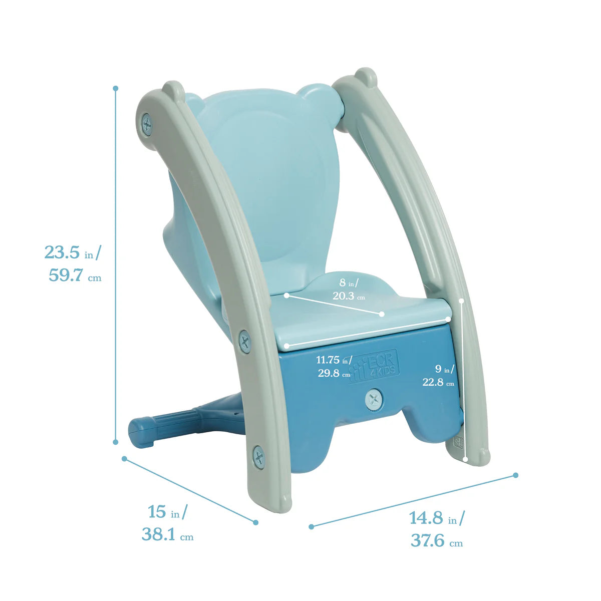 ECR4Kids Sit-N-Rock, Two-in-One Chair and Rocker for Kids and Toddlers, Indoor/Outdoor Sit-N-Rock，二合一兒童椅和搖椅，室內/室外適用