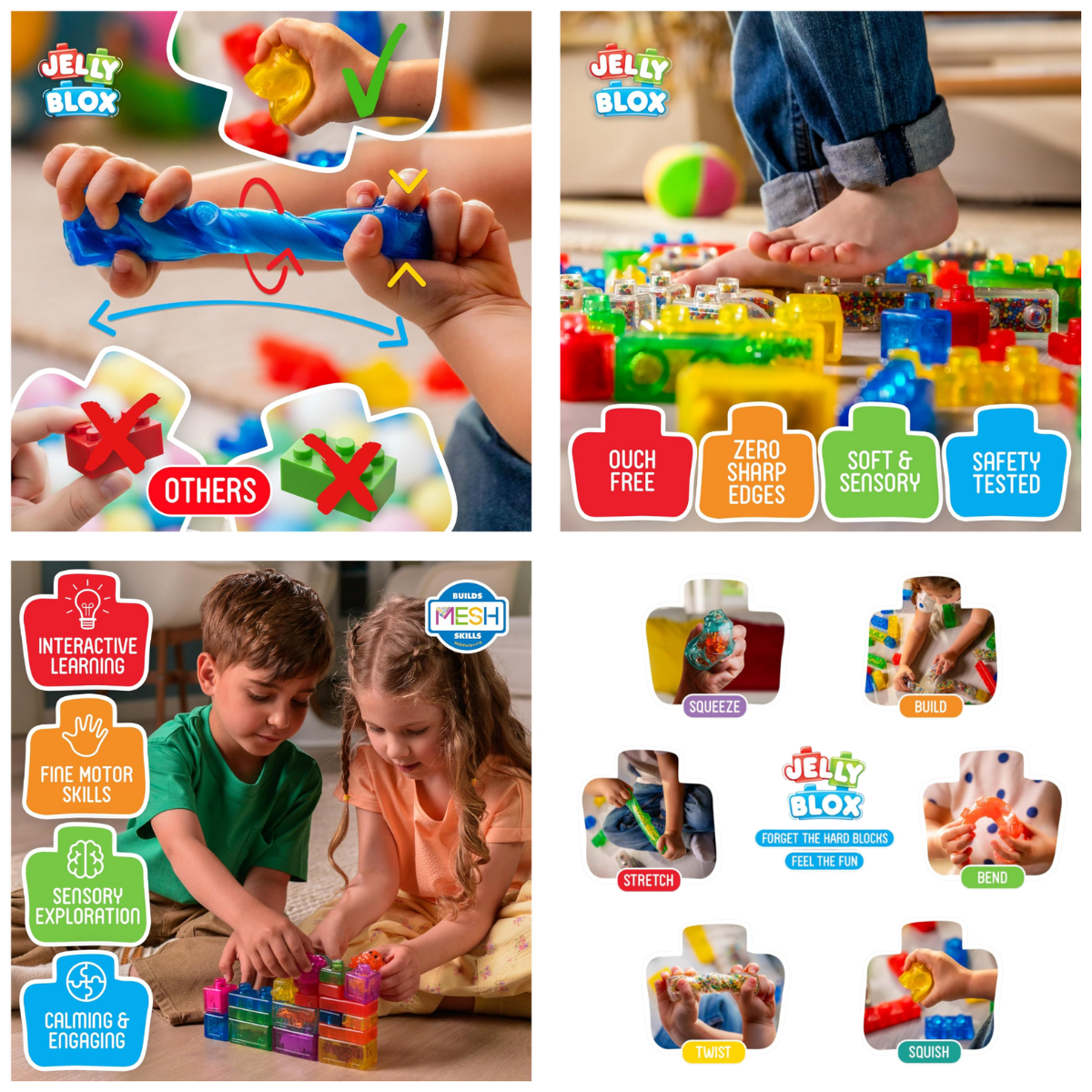 Jelly Blox Vrroom! Truck Kit - 35 pieces 軟體積木貨車套裝