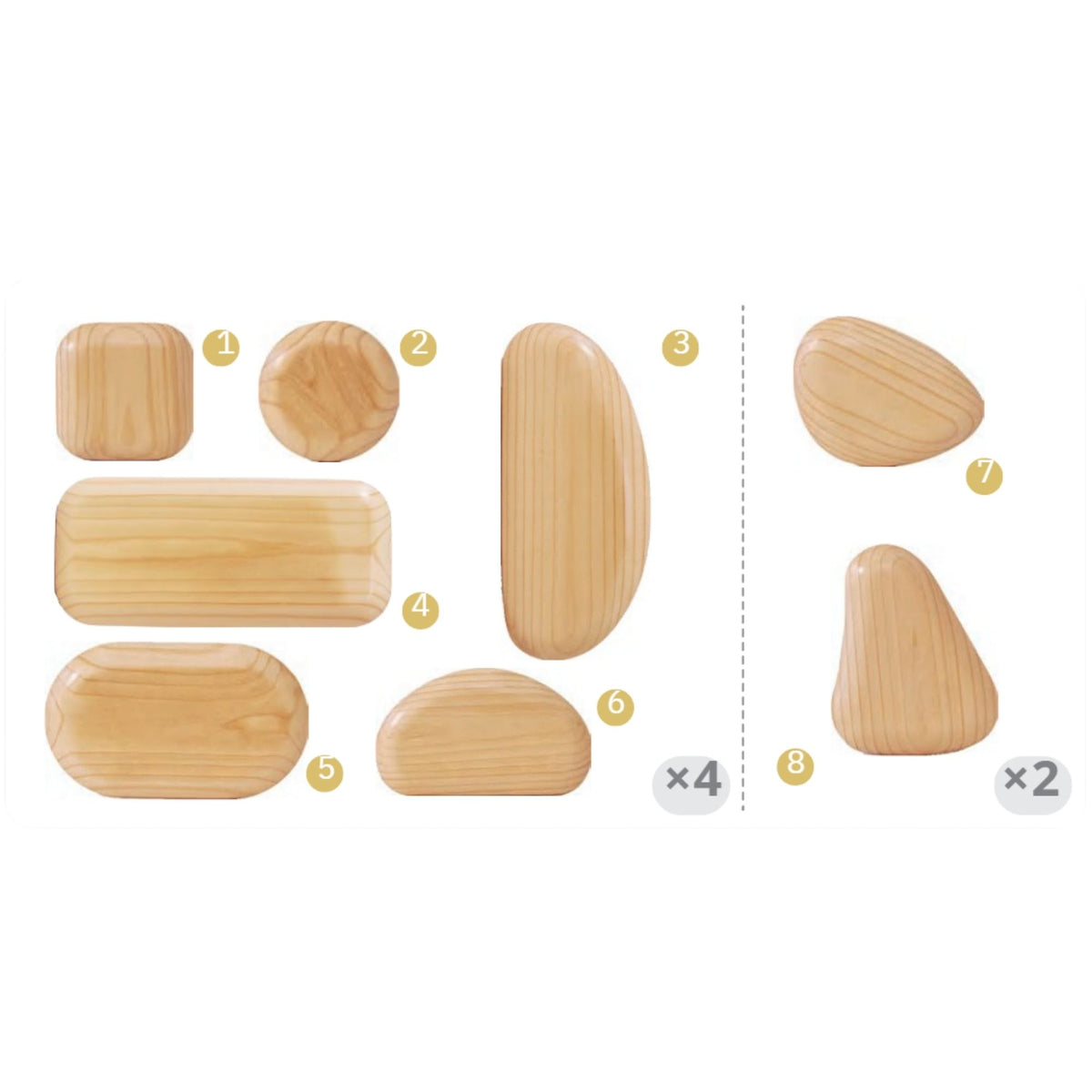 Wooden River Pebble Stacking Blocks Set of 28 件裝 木製鵝卵石造型積木
