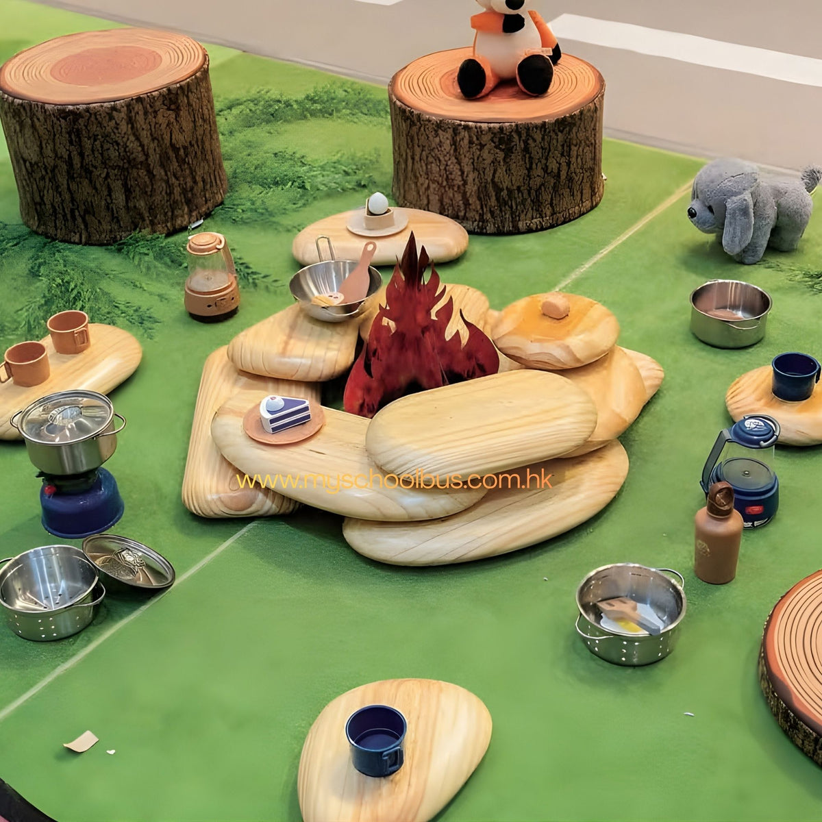 Wooden River Pebble Stacking Blocks Set of 28 件裝 木製鵝卵石造型積木