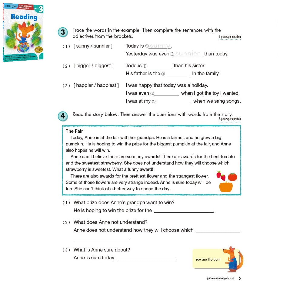 Kumon Reading Grade 3 Workbooks 英語閱讀練習冊 三年級
