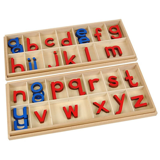 Kindermatic Montessori Movable Alphabet with Box 蒙特梭利 大號可移動字母 小寫正體 含木盒