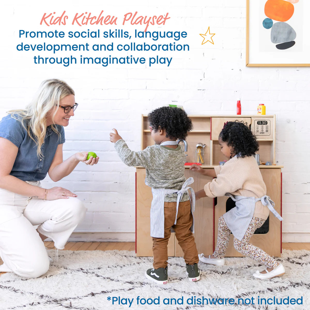 ECR4Kids 4-in-1  Play Kitchen Wooden 4合1 實木廚房玩具組合