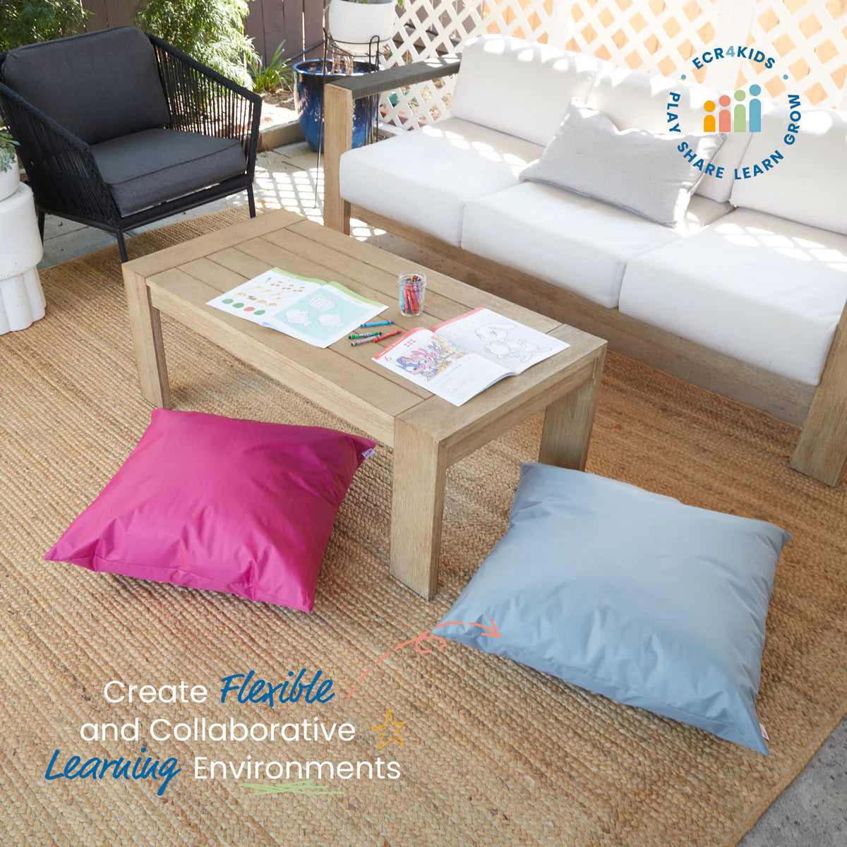 ECR4Kids SoftZone Jumbo Floor Pillow Cushion Size 27" x 27" 巨型咕臣座墊