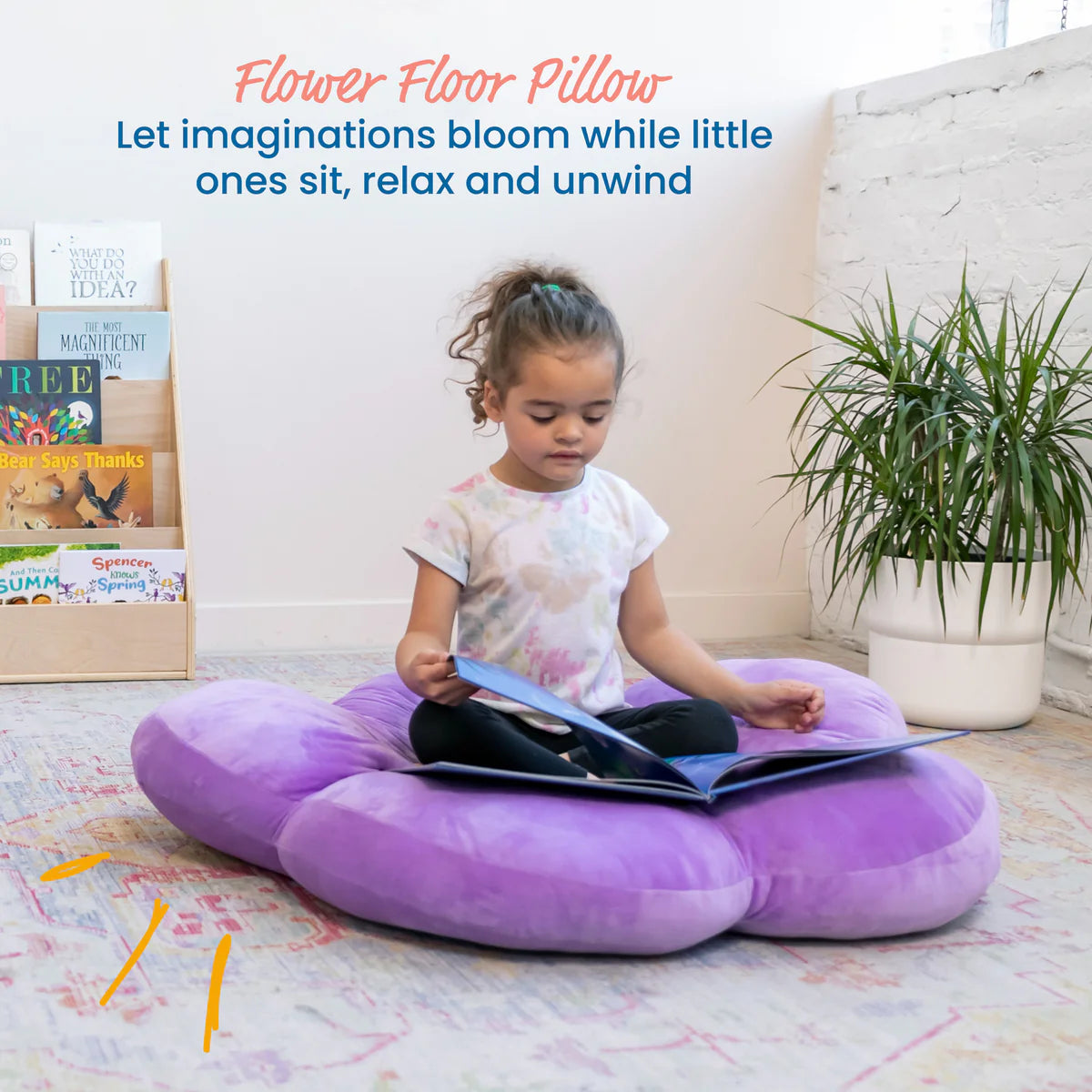 ECR4Kids Flower Floor Pillow, Seating Cushion 花朵地墊，坐墊