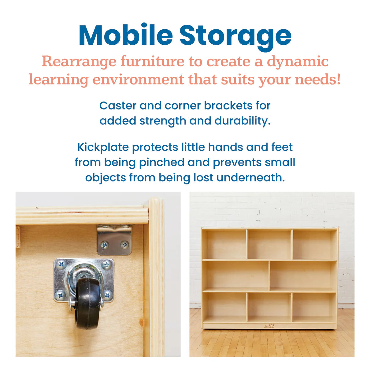 ECR4Kids 8-Compartment Mobile Storage Cabinet 八格移動儲物櫃 L1220 X H914 X D330mm