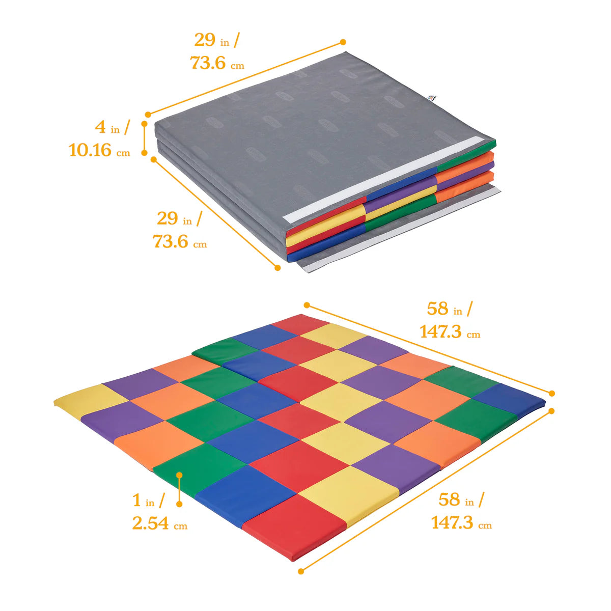SoftZone Patchwork Folding Activity Mat 亮彩摺疊遊戲墊 L254 X W147.3 X T2.54cm