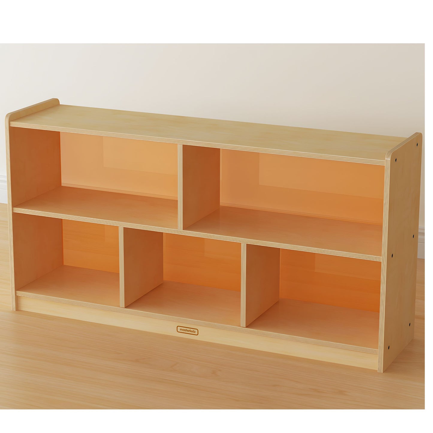 Masterkidz ME12166 620H x 1200L 5-Compartment Shelving Unit - Translucent Yellow Back 620H x 1200L 透視背板5格櫃-黃色