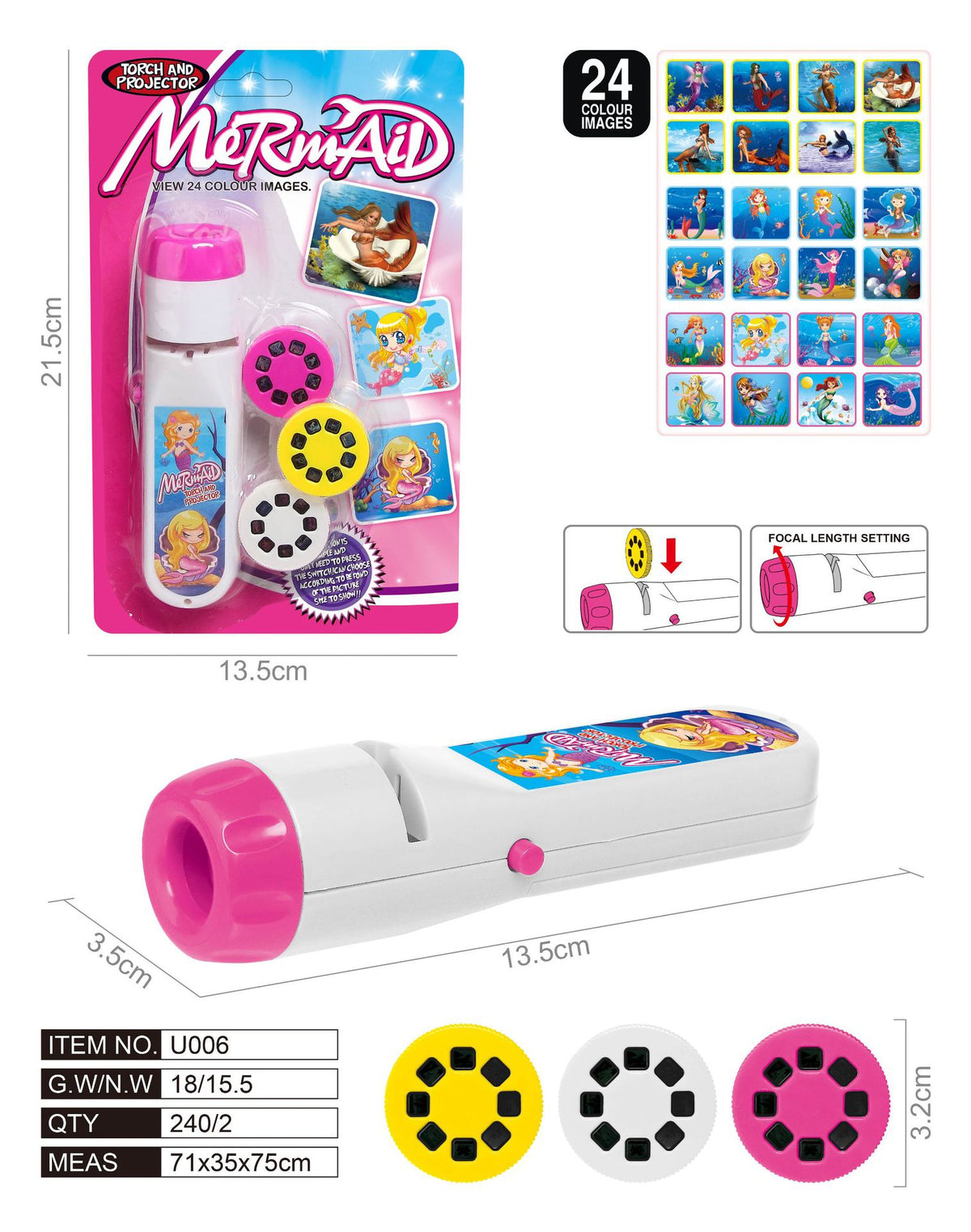 Kids Toy Torch Projector with 24 Images Set of 10個套裝幻燈片投影電筒 24個圖案