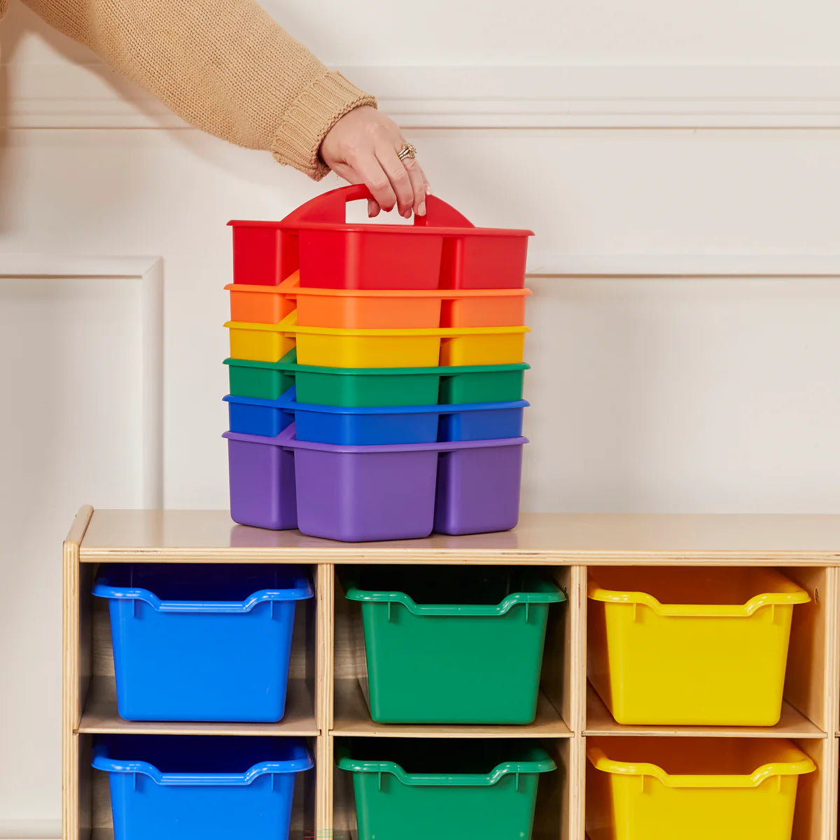 3-Compartment Storage Caddy, Small, Supply Organizer  三隔間儲物箱，小型用品整理器