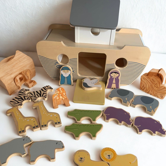Wooden Noah’s Ark with Animals Matching Game 木製諾亞方舟配對記憶遊戲