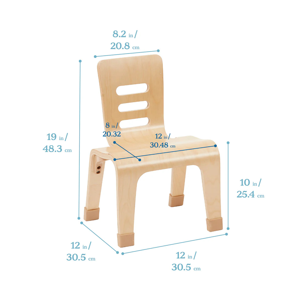 ECR4Kids Bentwood Chair, 10in Seat Height, Stackable Seats, 2-Pack 彎木椅，座高10英寸，可堆疊椅子，2件裝