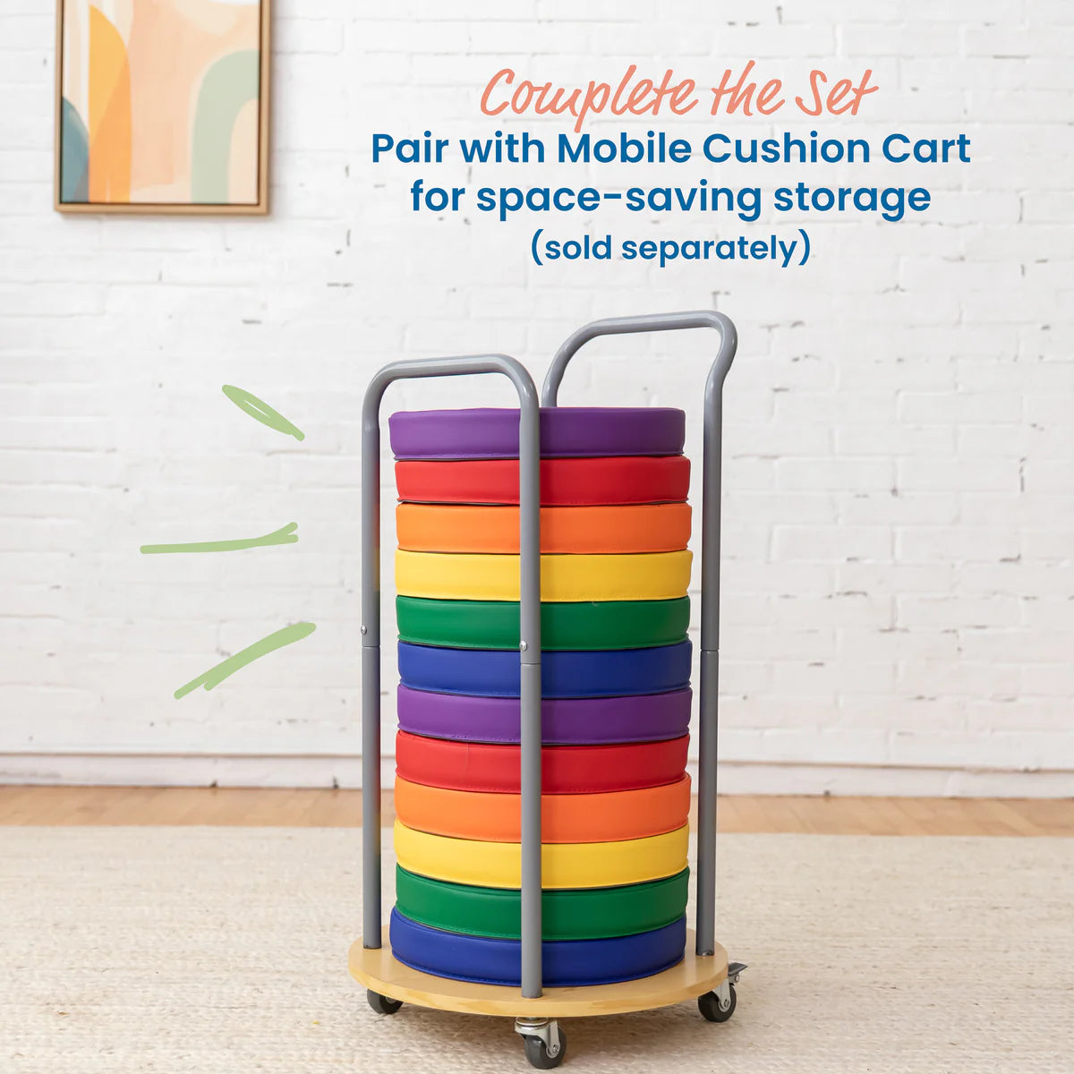 Softzone Round Cushion with Handle Set of 6件套 帶提把彩虹圓形地墊