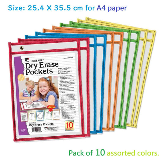 Dry Ease Pocket Set of 10 (Wipe Clean Folder) 可干擦文件套10個裝