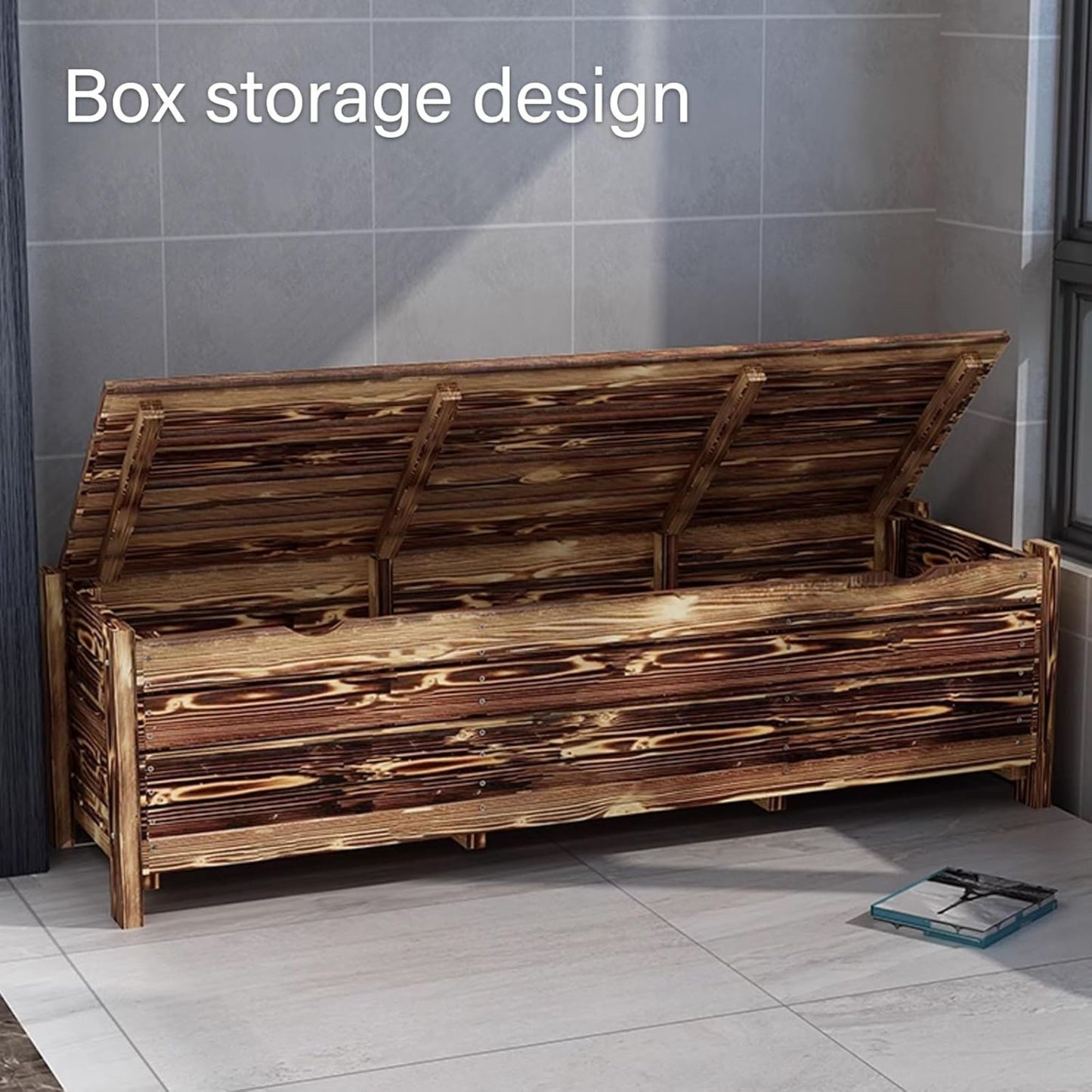 Premium Solid Wood Outdoor Storage Bench | Heavy-Duty Patio Seating 特強承重實木戶外收納長凳 | 花園庭院儲物長椅