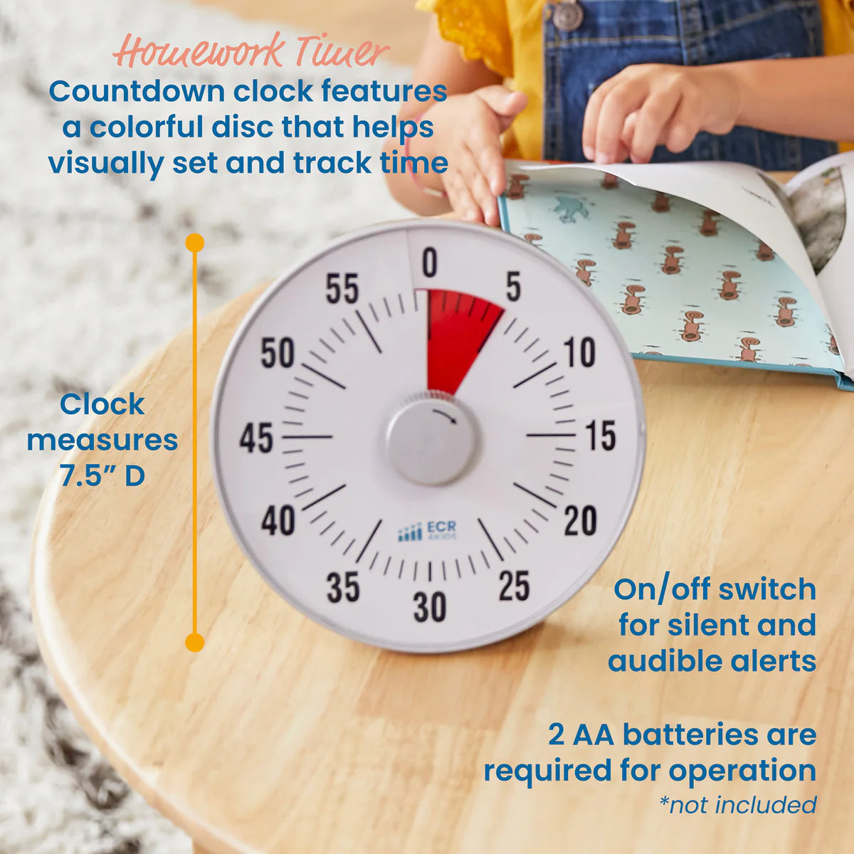 ECR4Kids Mobile Book Cart with Countdown Timer and Storage
