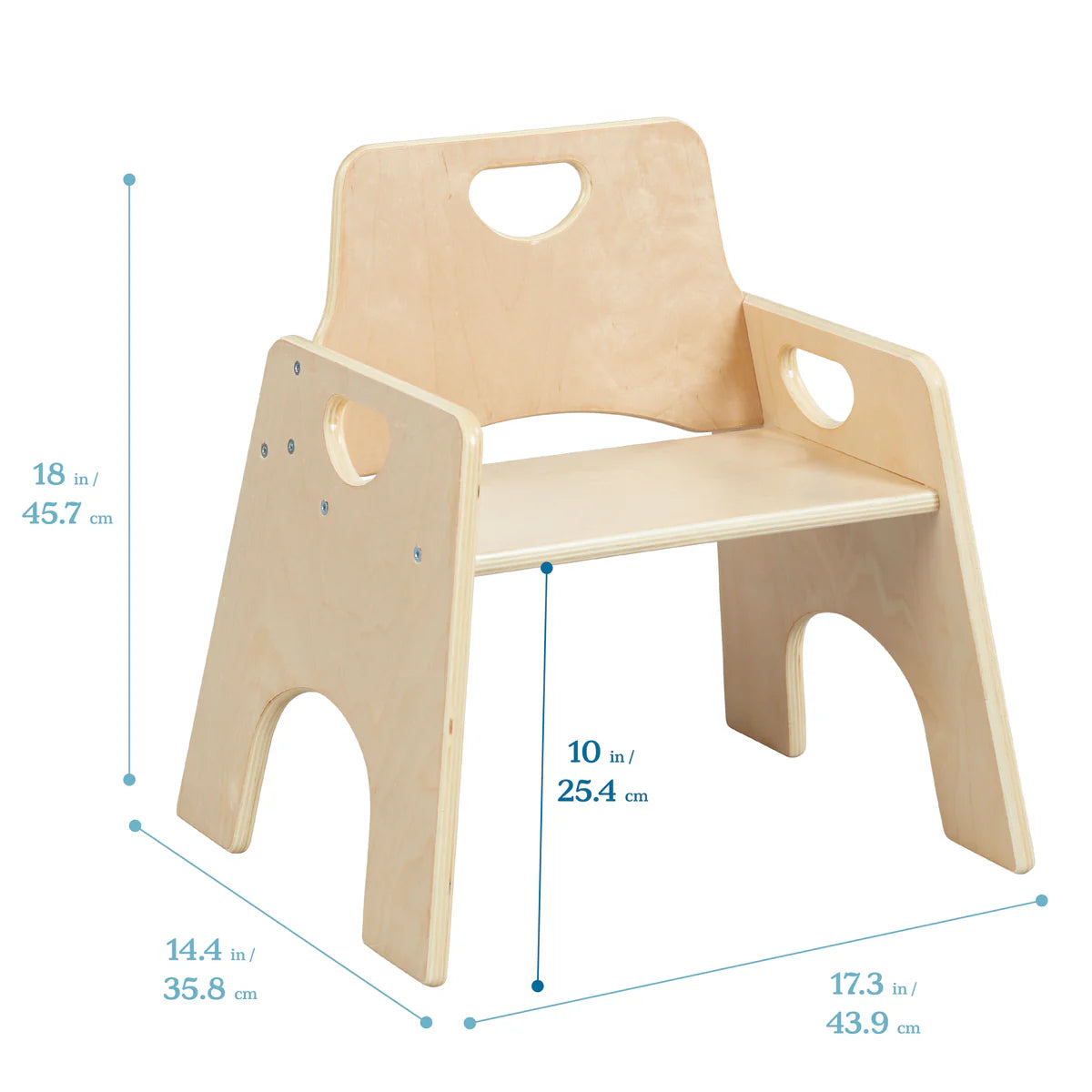 ECR4Kids Stackable Wooden Toddler Chair, 6in, Kids Furniture, 2-Pack 可堆疊木質幼兒椅，6英寸，兒童家具，2件裝