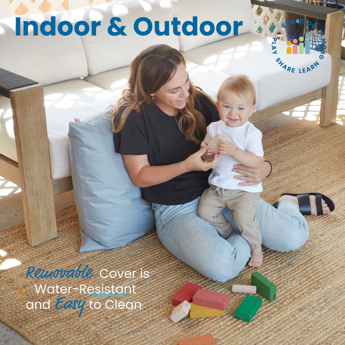 ECR4Kids SoftZone Jumbo Floor Pillow Cushion Size 27" x 27" 巨型咕臣座墊