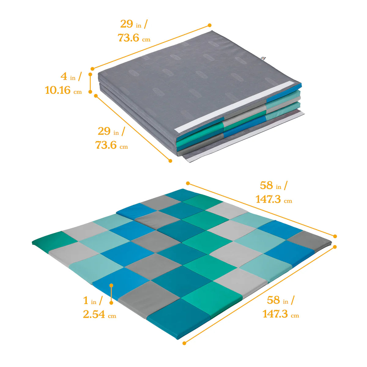 SoftZone Patchwork Folding Activity Mat 亮彩摺疊遊戲墊 L254 X W147.3 X T2.54cm