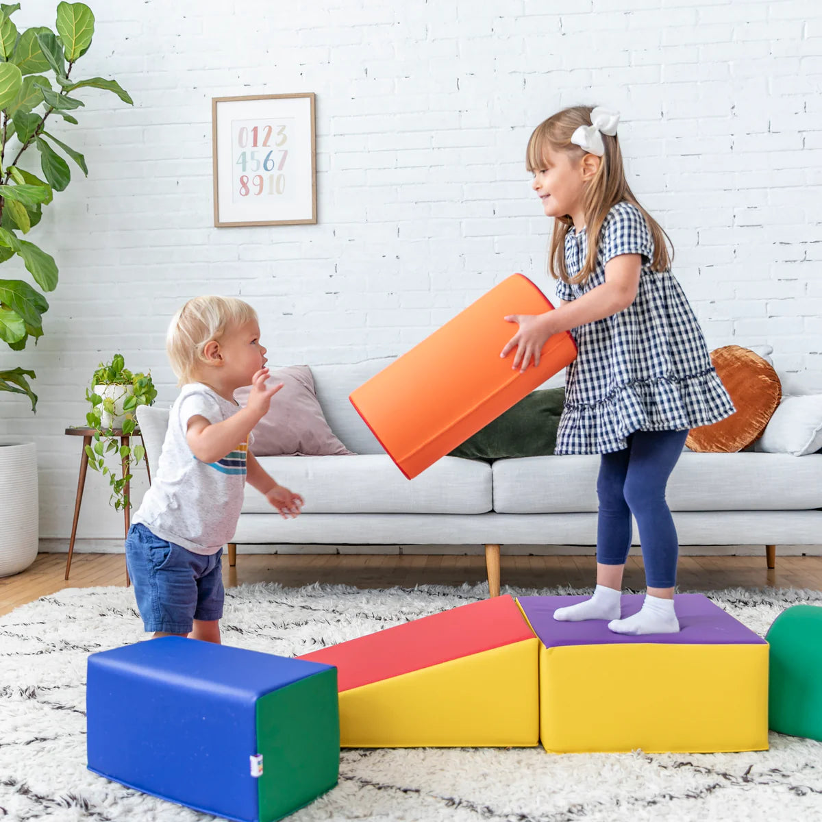 SoftZone Climb and Crawl Playset, Building Blocks, 5-Piece SoftZone 攀爬與爬行遊戲組，建築積木，5件套