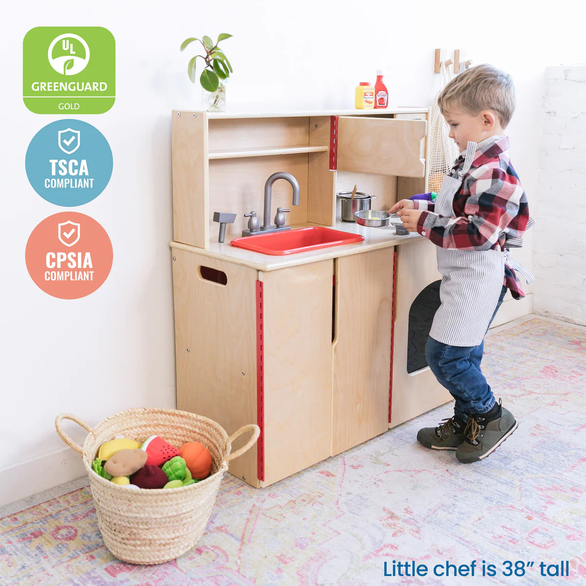 ECR4Kids 4-in-1  Play Kitchen Wooden 4合1 實木廚房玩具組合