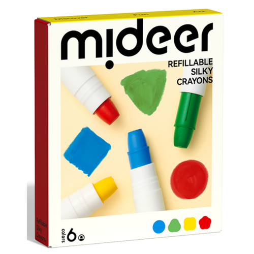 Mideer Refillable Silky Crayons - 6 Colors