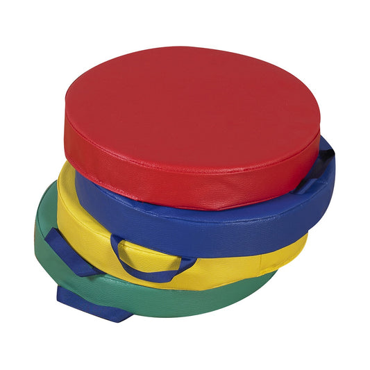 Round Floor Cushions with Handles, 4-Piece 手提圓形地板坐墊（4件組）