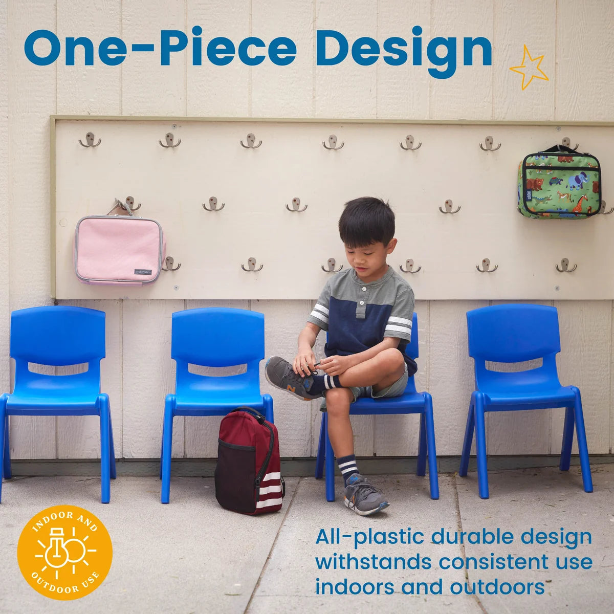 ECR4Kids Plastic School Stack Chair Set of 5張套裝 課室可疊高樹脂椅子 GREENGUARD Gold Certified