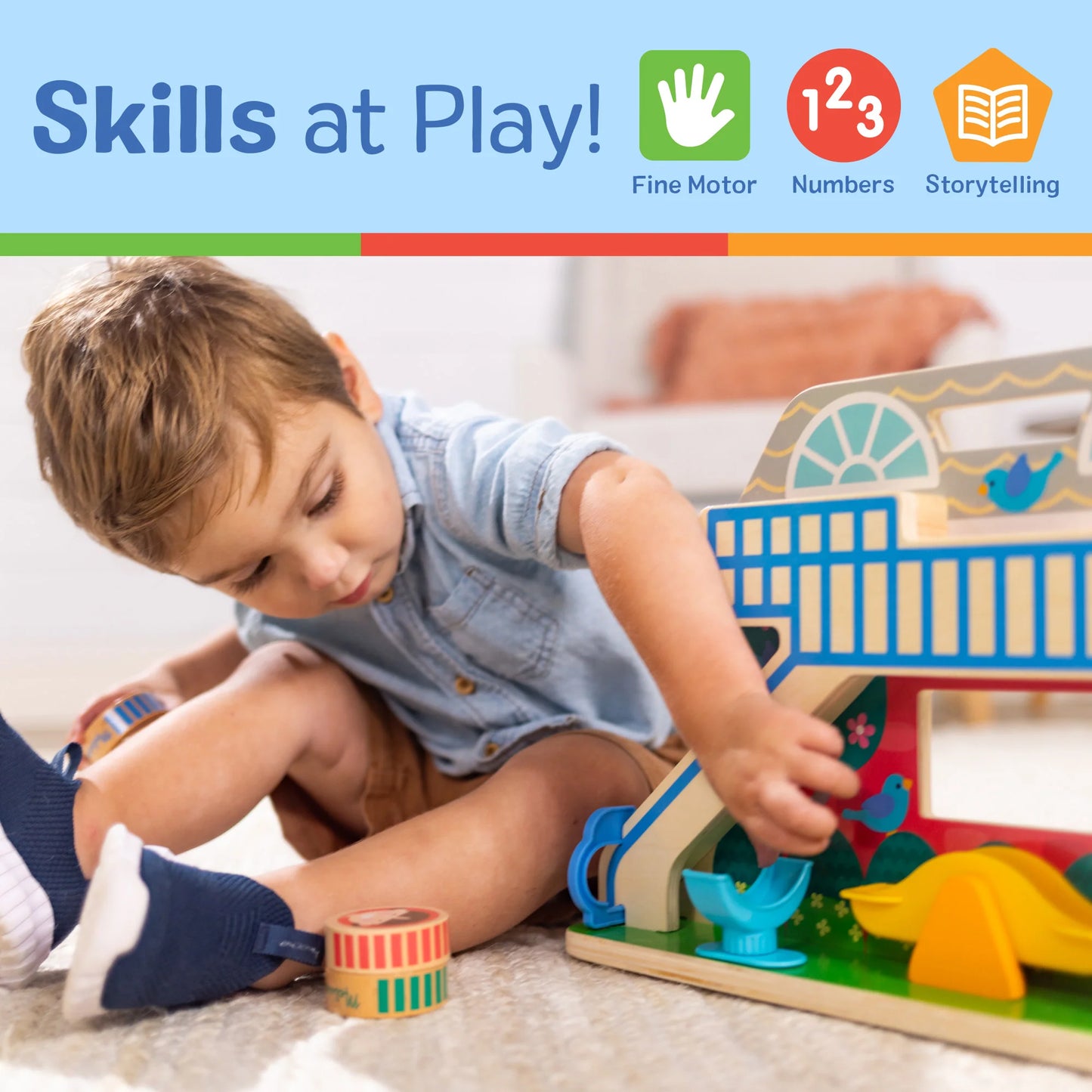 Melissa and Doug GO Tots Schoolyard Tumble 冒險校園堆疊和抓握訓練