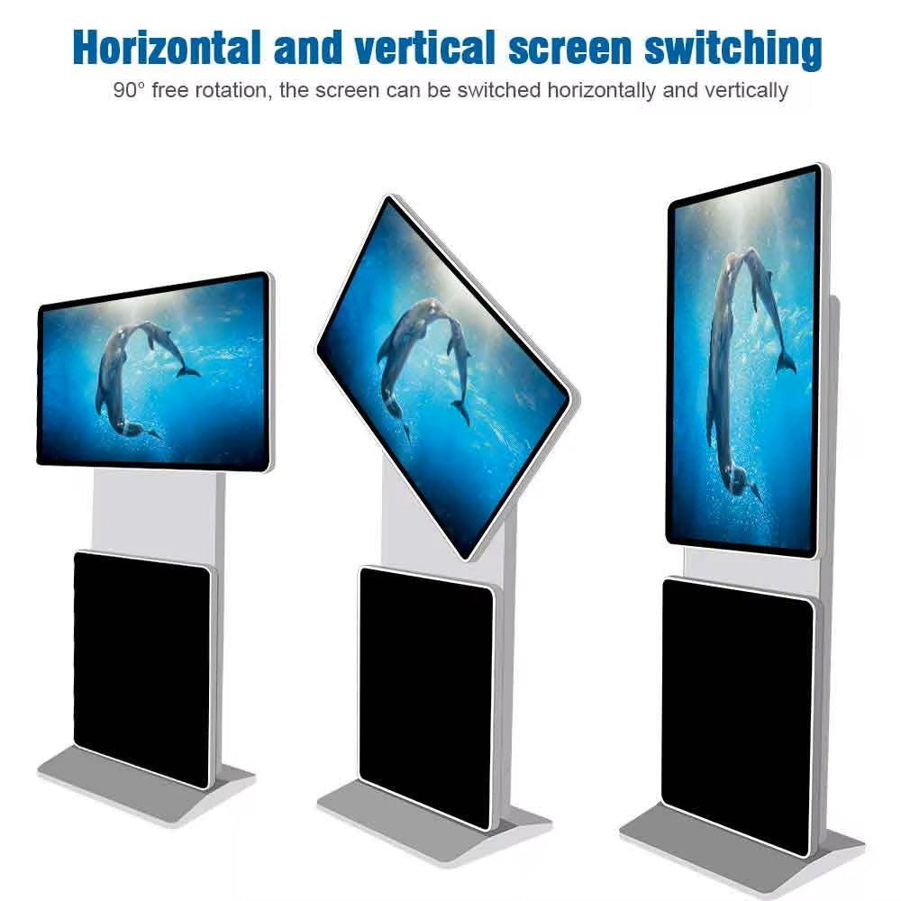 W.Media Digital Signage Vertical rotate LCD Advertising Display 旋轉直立式資訊播放系統 室內落地式靈活 (可選觸控螢幕）