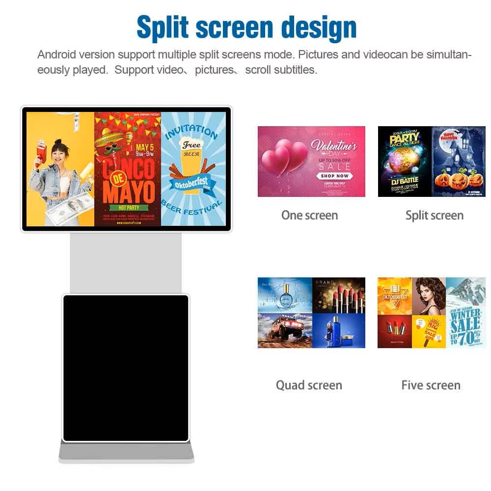 W.Media Digital Signage Vertical rotate LCD Advertising Display 旋轉直立式資訊播放系統 室內落地式靈活 (可選觸控螢幕）