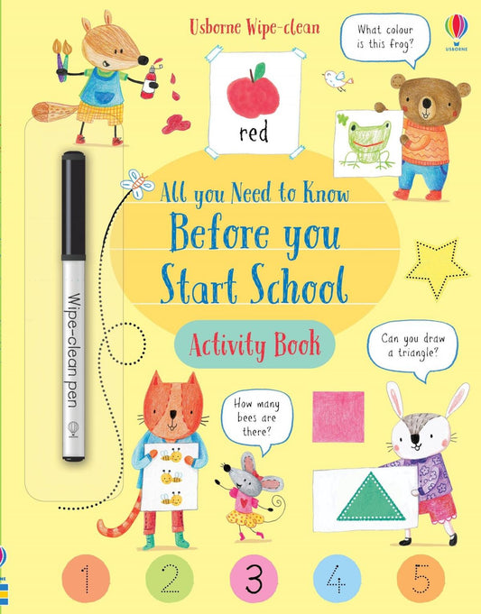 Usborne Wipe-Clean All you Need to Know Before you Start School Activity Book 可重覆玩學前活動書附水筆