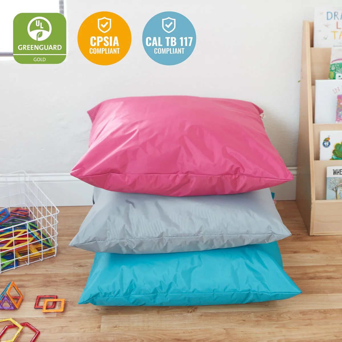 ECR4Kids SoftZone Jumbo Floor Pillow Cushion Size 27" x 27" 巨型咕臣座墊