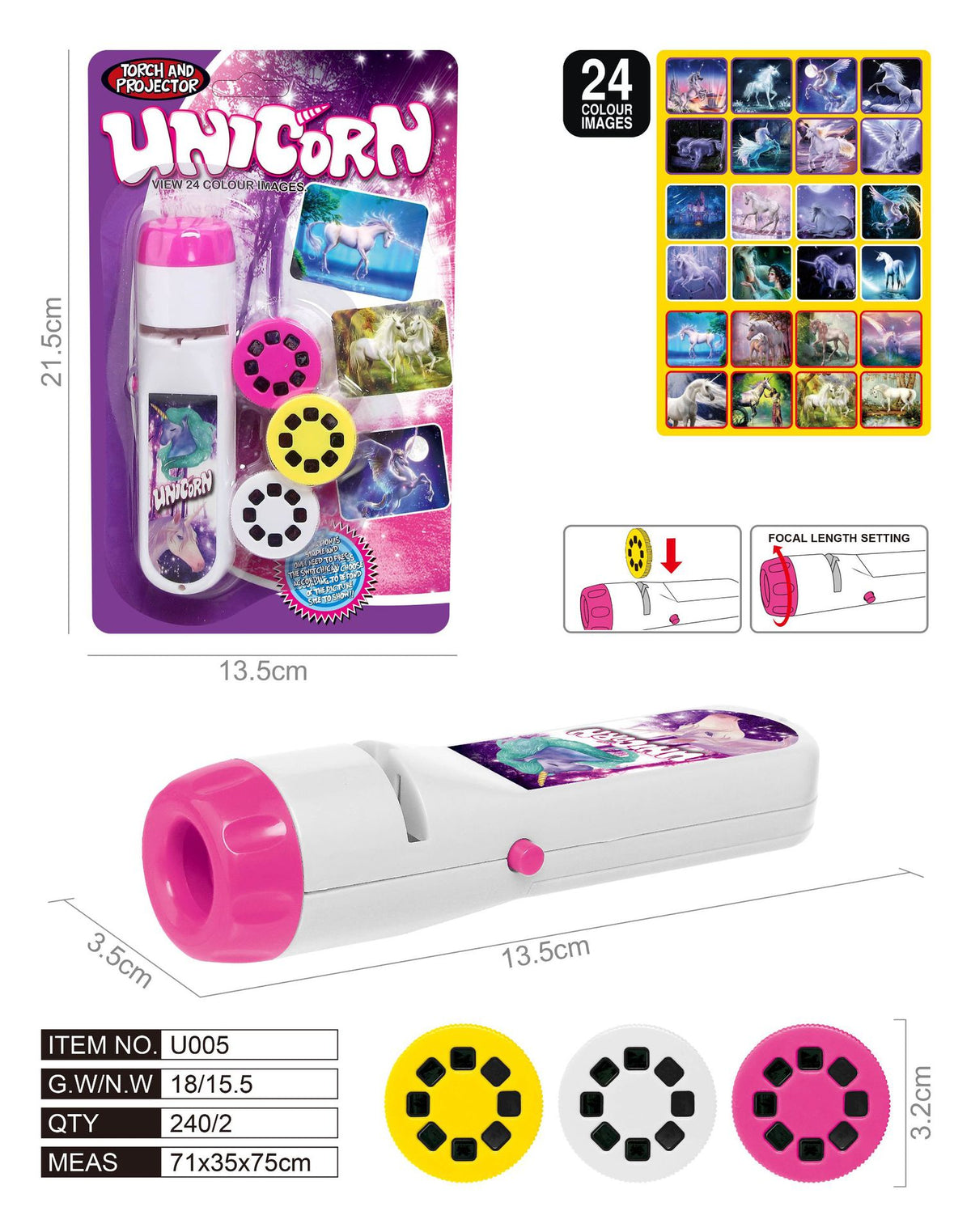 Kids Toy Torch Projector with 24 Images Set of 10個套裝幻燈片投影電筒 24個圖案