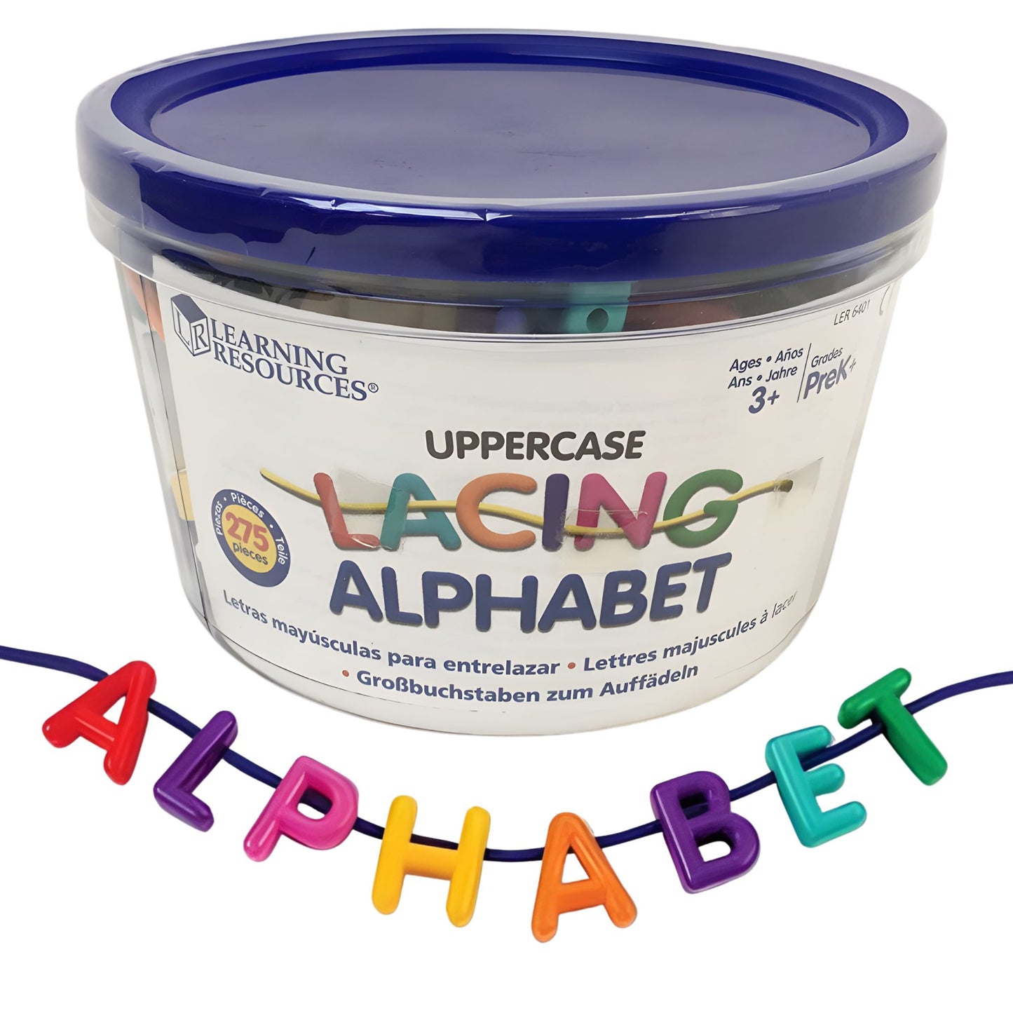 Learning Resources Uppercase Lacing Alphabet Set of 260件  英文字母穿線玩具組 大寫