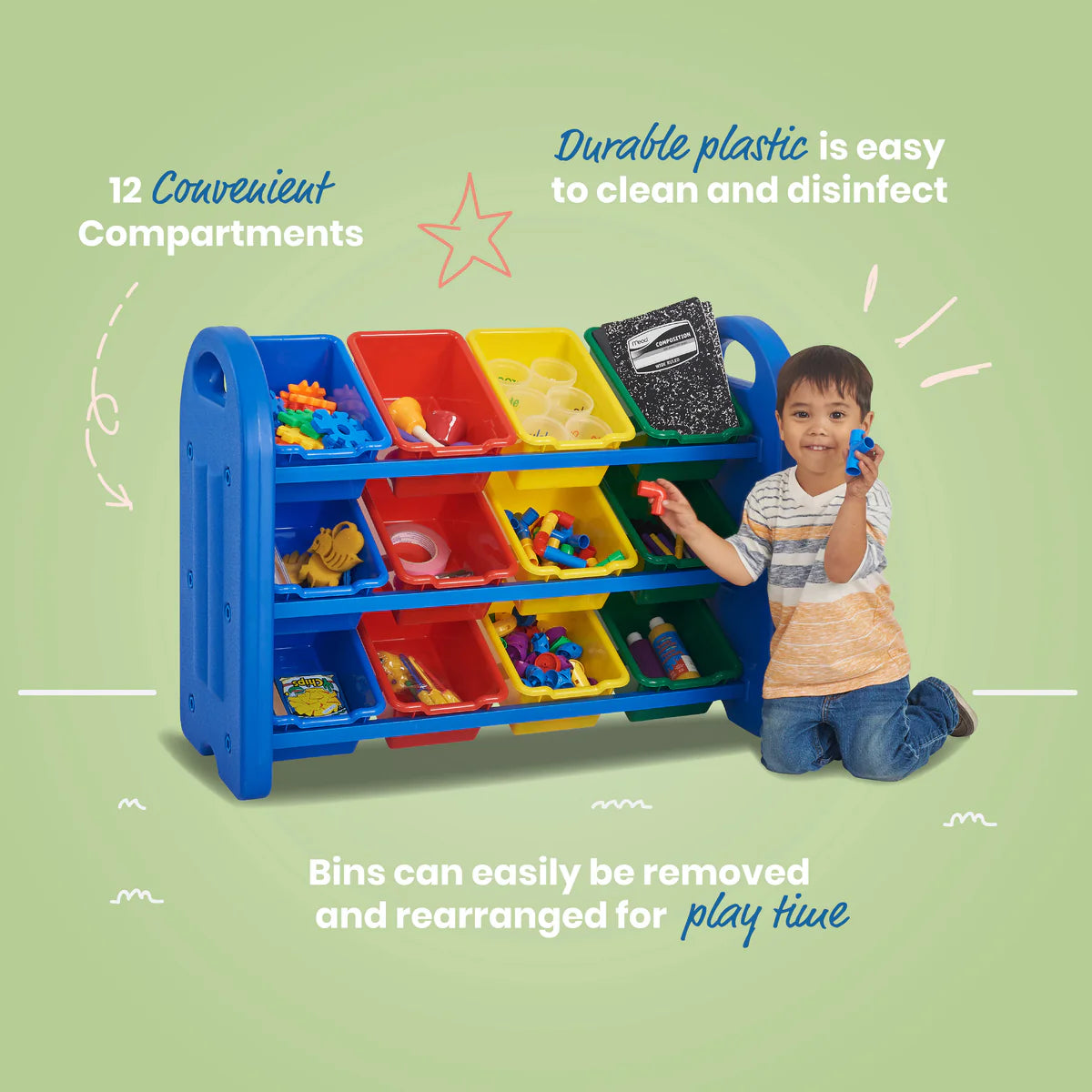 3-TIER STORAGE ORGANIZER WITH BINS 三層儲物整理架帶收納箱