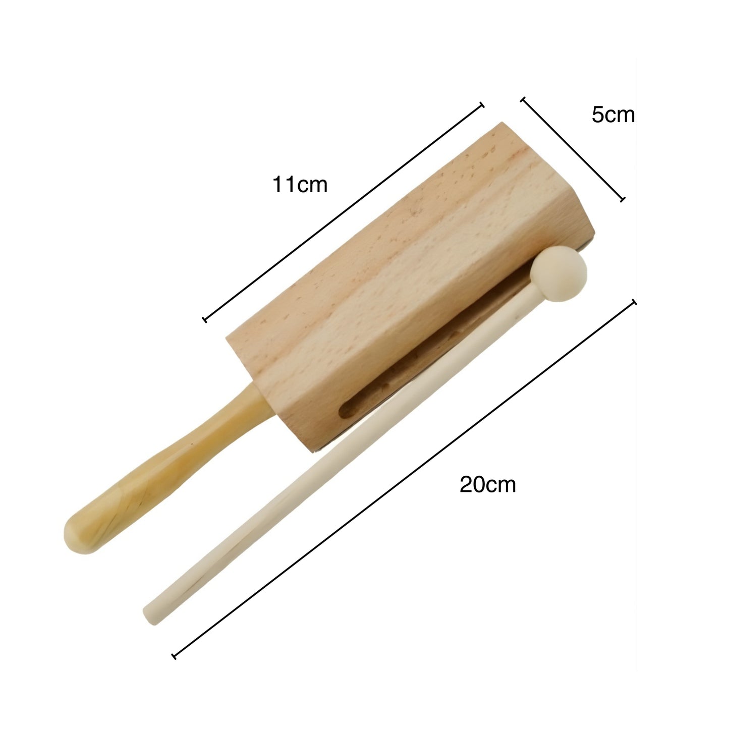 Woodblock L20cm with Handle – Orff Percussion Instrument 20厘米手柄款方梆子 – 奧爾夫兒童打擊樂器