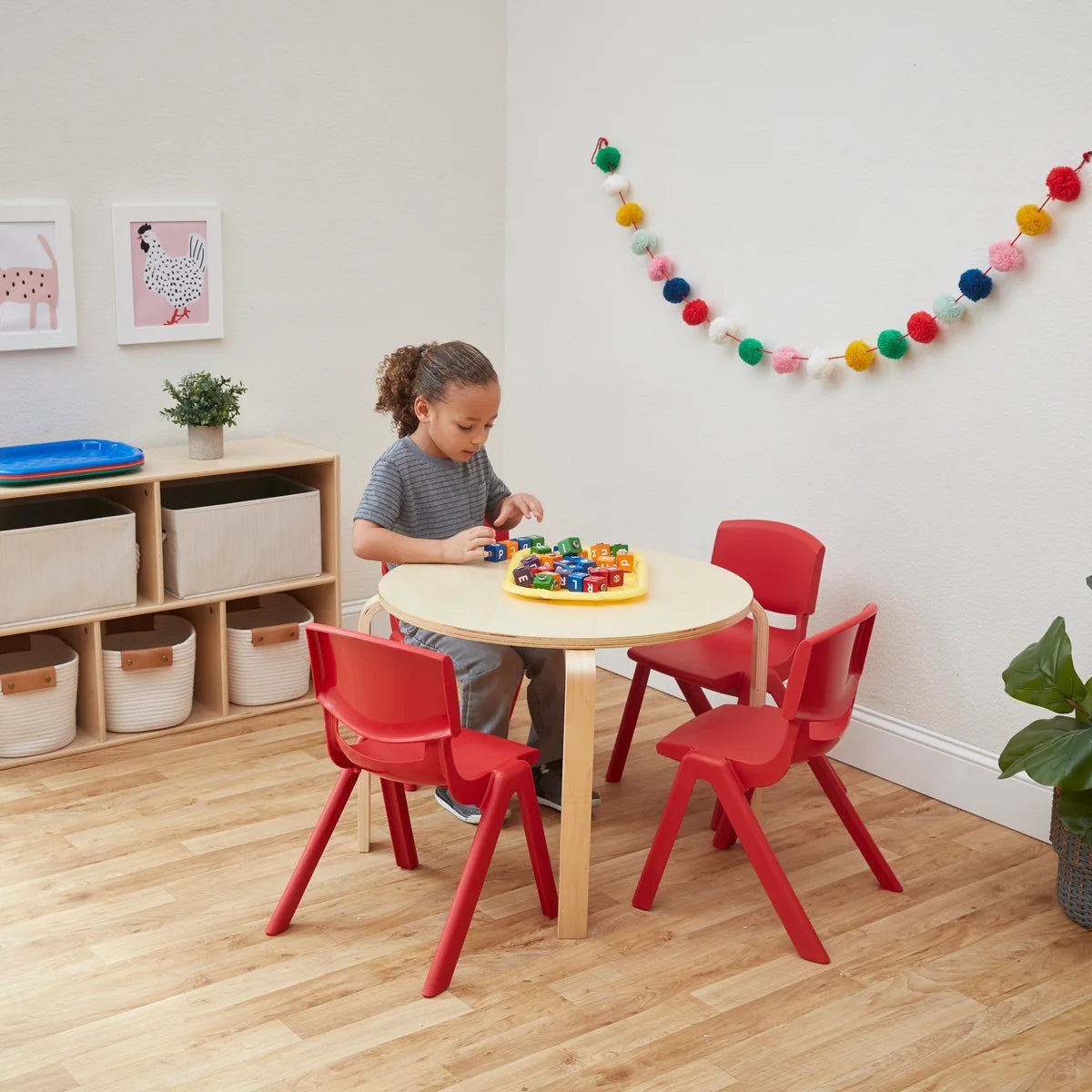 ECR4Kids Plastic School Stack Chair Set of 5張套裝 課室可疊高樹脂椅子 GREENGUARD Gold Certified