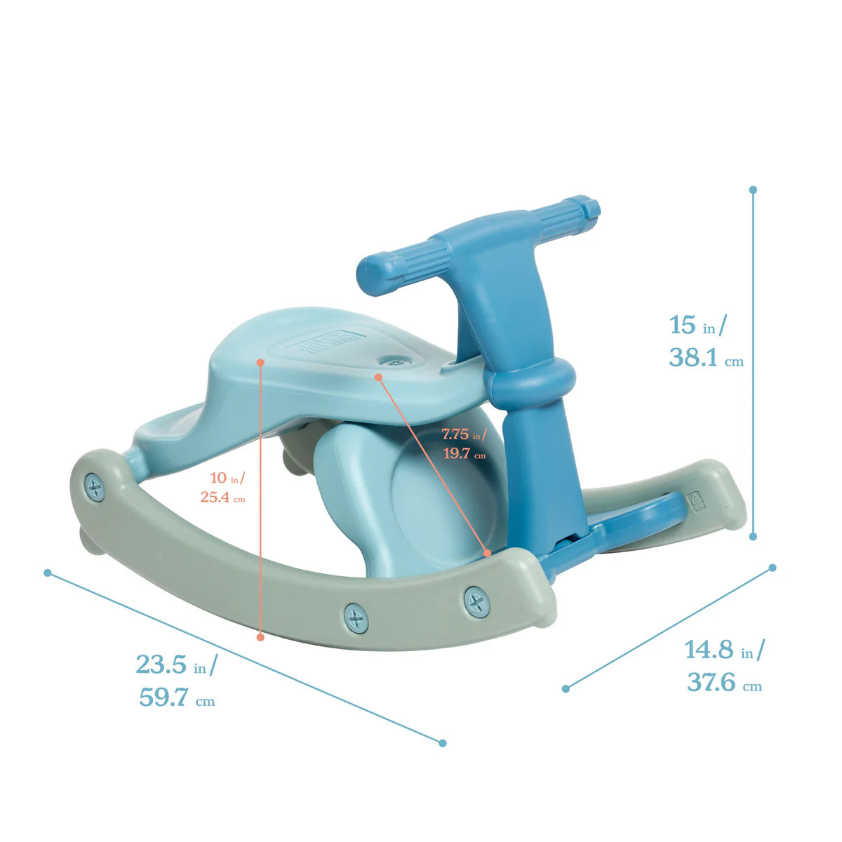ECR4Kids Sit-N-Rock, Two-in-One Chair and Rocker for Kids and Toddlers, Indoor/Outdoor Sit-N-Rock，二合一兒童椅和搖椅，室內/室外適用