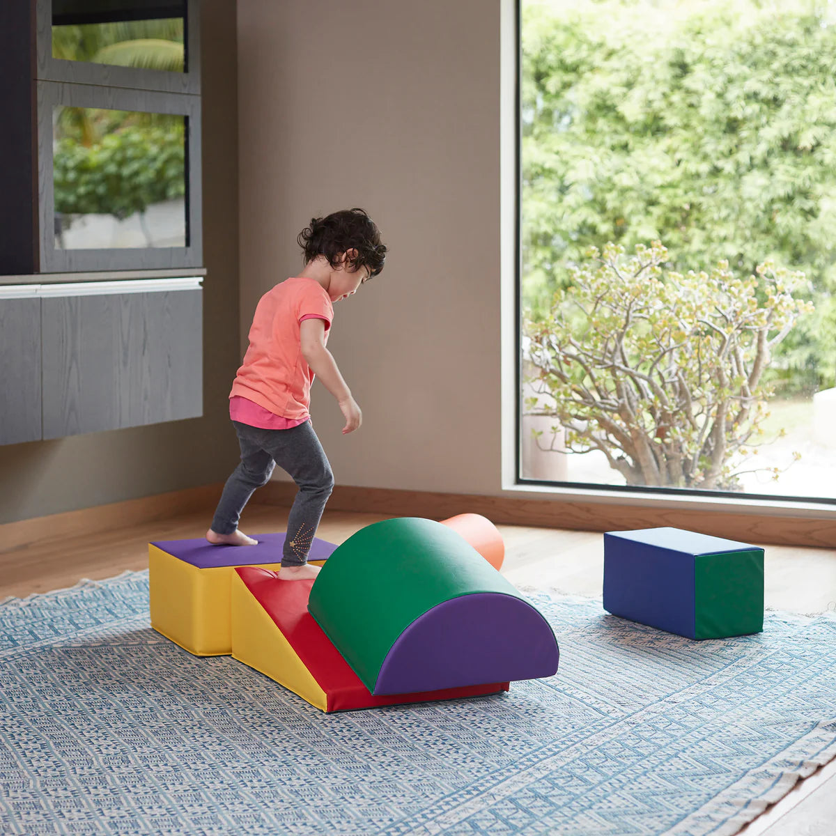 SoftZone Climb and Crawl Playset, Building Blocks, 5-Piece SoftZone 攀爬與爬行遊戲組，建築積木，5件套